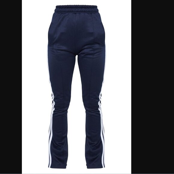 PrettyLittleThing Navy Side Stripe Flare Leg Sweatpants 0 - Picture 5 of 13